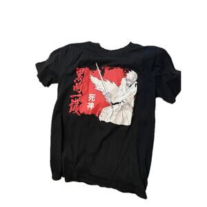 Ichigo Kurosaki anime series Bleach Black T-Shirt Mens Med